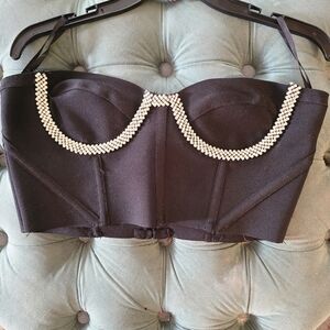 Elegant Black Beaded Bandea, Great Stretch, Never Worn